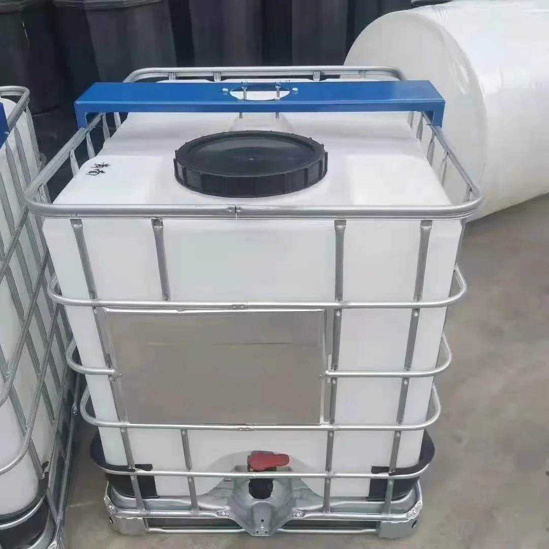 Plastic 300L 500L PE plastic dosing liquid water tank Low price PP material High temperature resistant IBC conical bottom tank