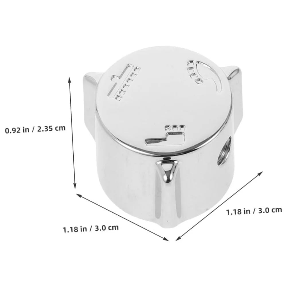 Shower Handle Replacement 2 Pieces with Three Level Adjustable Wheel for Mixing Valve Zinc Alloy Bathroom Silver