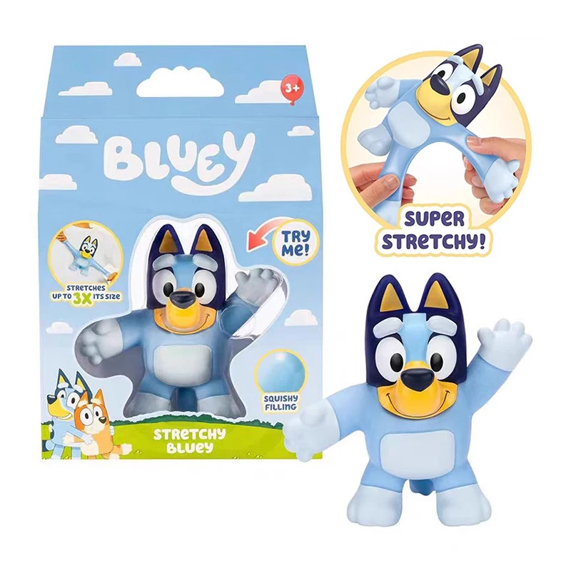 Genuine Bluey Soft Glue Can Stretch Three Times Its Length Super Elastic Toy Figure Animation Cartoon Fun Children'S Toy Gifts