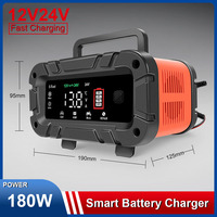 Fully Automatic Battery Charger 12V 24V Motorcycle Car Battery Repair Charger for Calcium Gel AGM Wet Lead Acid Battery Charging