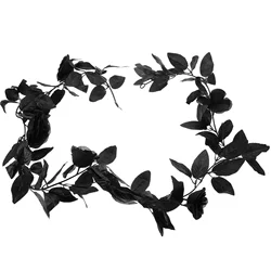 Artificial Rose Vine Fake Flower Black Flowers Ornaments Garland Decor Roses Leaves Decorations