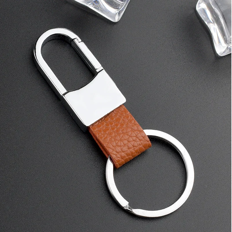 1 Stück Einfacher, Moderner und Kreativer Zinklegierung-Leder-Schlüsselanhänger, Unisex Metall-Taillen-Schlüsselanhänger, Geschenk-Schlüsselring, Auto-Schlüsselanhänger