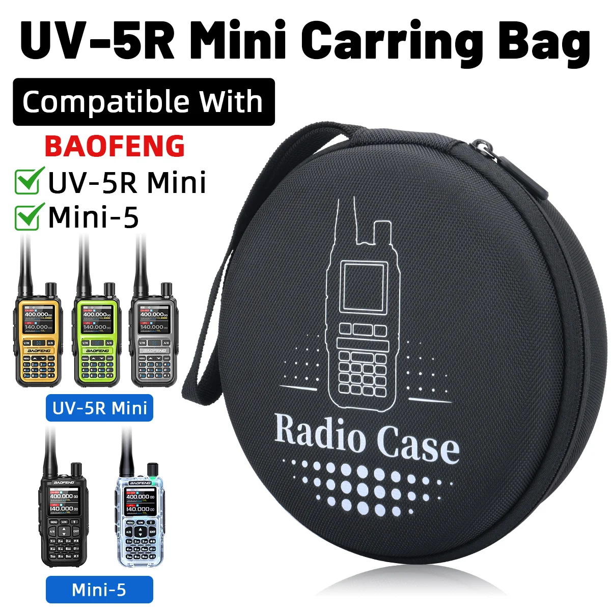 ABBREE Original UV-5R MINI Walkie Talkie Carrying Case Handbag Storage For Baofeng 5R MINI MINI-5 Two Way Radio Camping Hunting