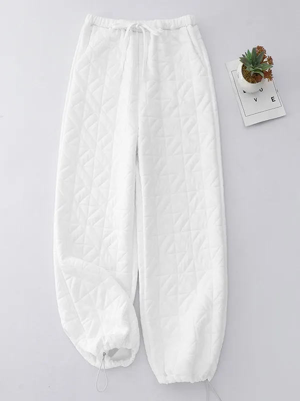 

Высококачественные японские хлопковые брюки большого размера с ромбовидным узором, женские свободные модные простые подходящие теплые хлопковые повседневные брюки