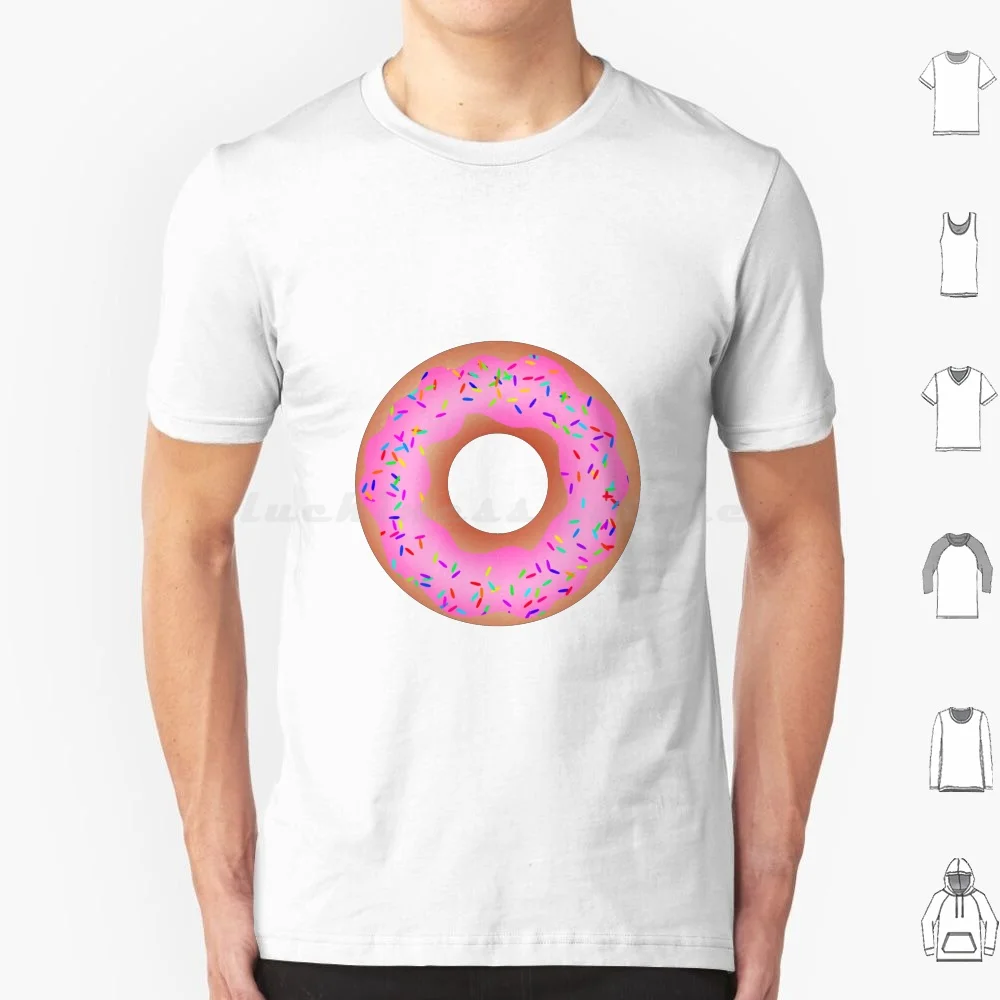 Donut T Shirt Big Size 100% Cotton Donut Sweets Treats Snacks Sprinkles Food Homer Goodies Icing Cake Bright Colourful Candy