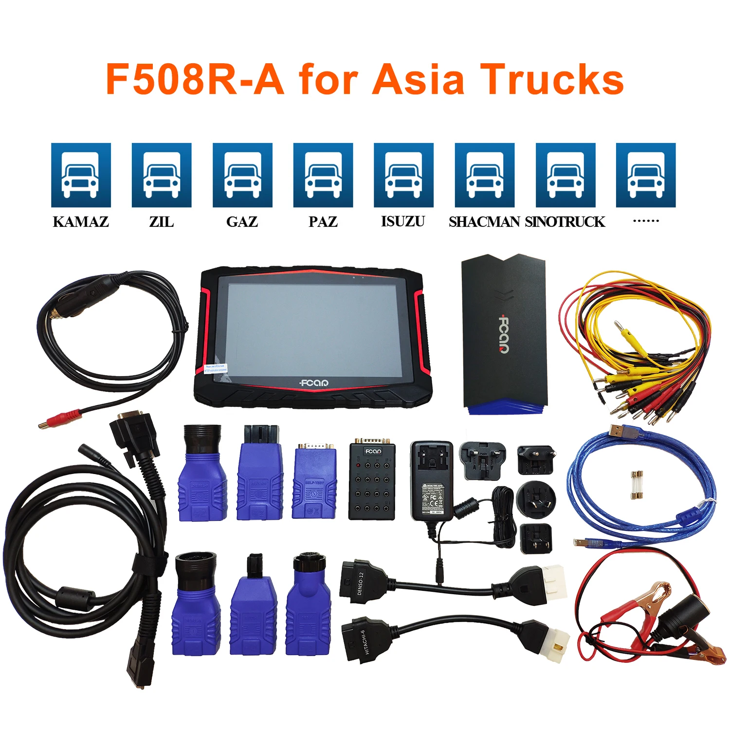 Fcar F508R-A Heavy Duty Diagnostic Tool OBD2 Scanner ABS Transmission DPF ECU Full System for Asian Diesel Truck Russian