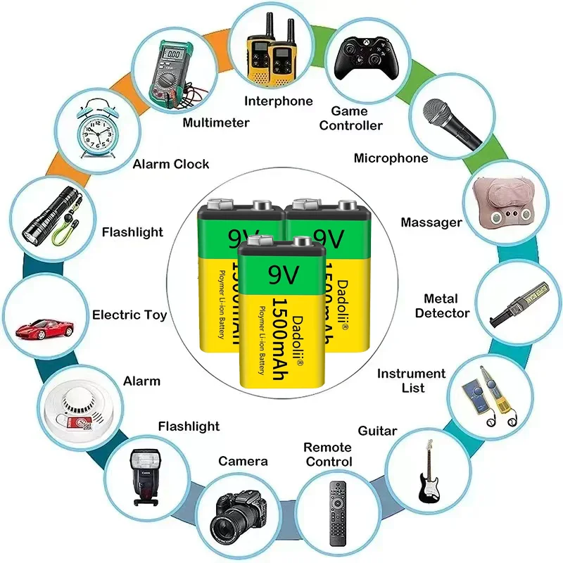 New 9V Rechargeable Battery 19800mAh 6F22 Micro USB 9v Li-ion Lithium Batteries for Multimeter Microphone Toy Remote Control KTV