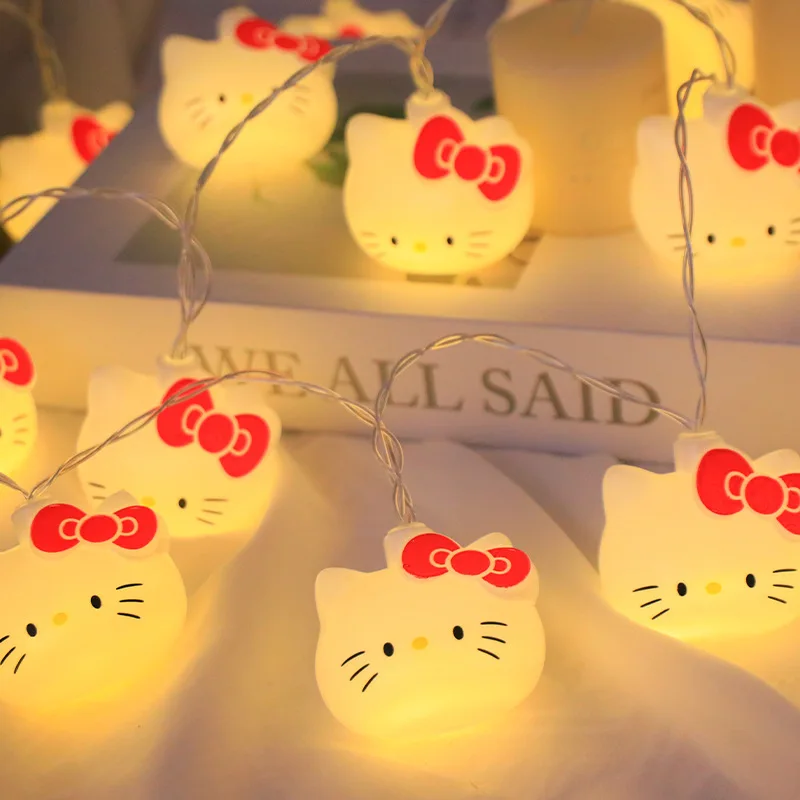 Hello Cat Strawberry Patchwork String Lights Indoor Room Party Decor Battery USB Powered Fairy Lights Holiday Decoration 920