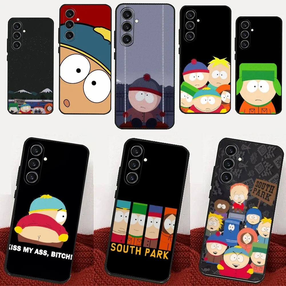 Cartoon S-South P-Park Funny Etui na telefon do Samsung Galaxy A13,21s,22,31,32,52,53,71,80,91 Black Soft Cover