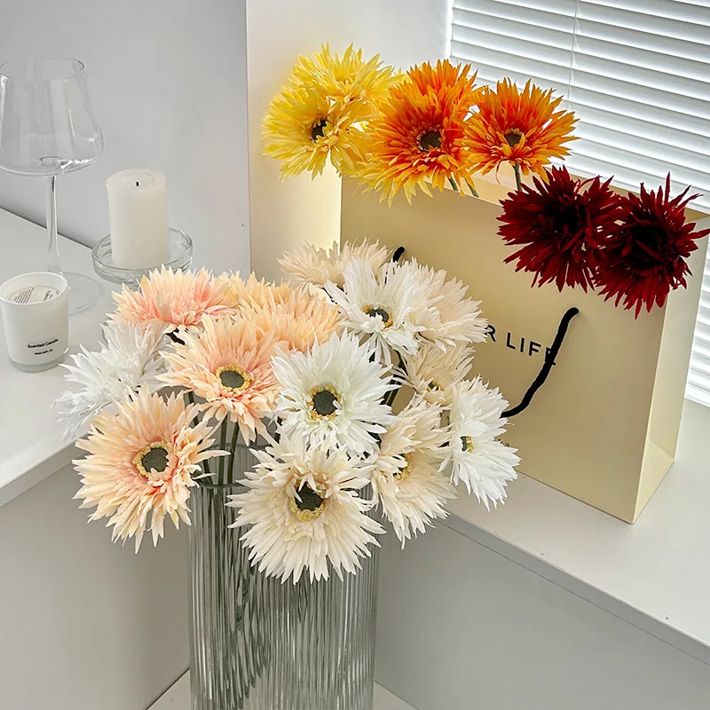 5pcs Artificial Daisy Gerbera Franc Daisy Small Fresh Wedding Home Decoration Wedding Photography Props