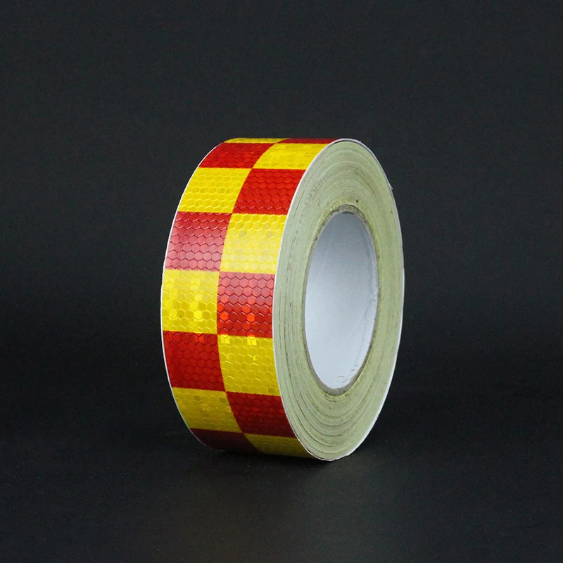 5Cm X 50M/Rol Vierkante Zelfklevende Reflecterende Tape Supersterke Autosticker Veiligheidswaarschuwingstape