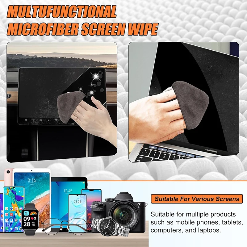 Computer Monitor Cloth Microfiber Screen Cleaner Cloth for Phone Tablet Computer Car Portable Round Square for Multi-media