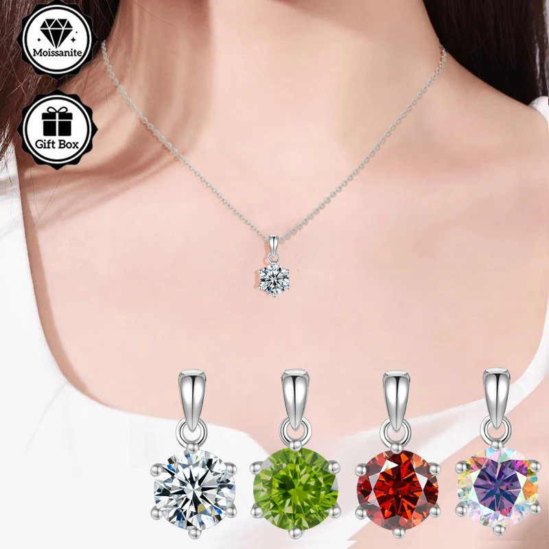 

LAMVOICE jewelry for women, high quality jewelry, Hypoallergenic necklace, 1 carat moissanite necklace for women,christmas gift