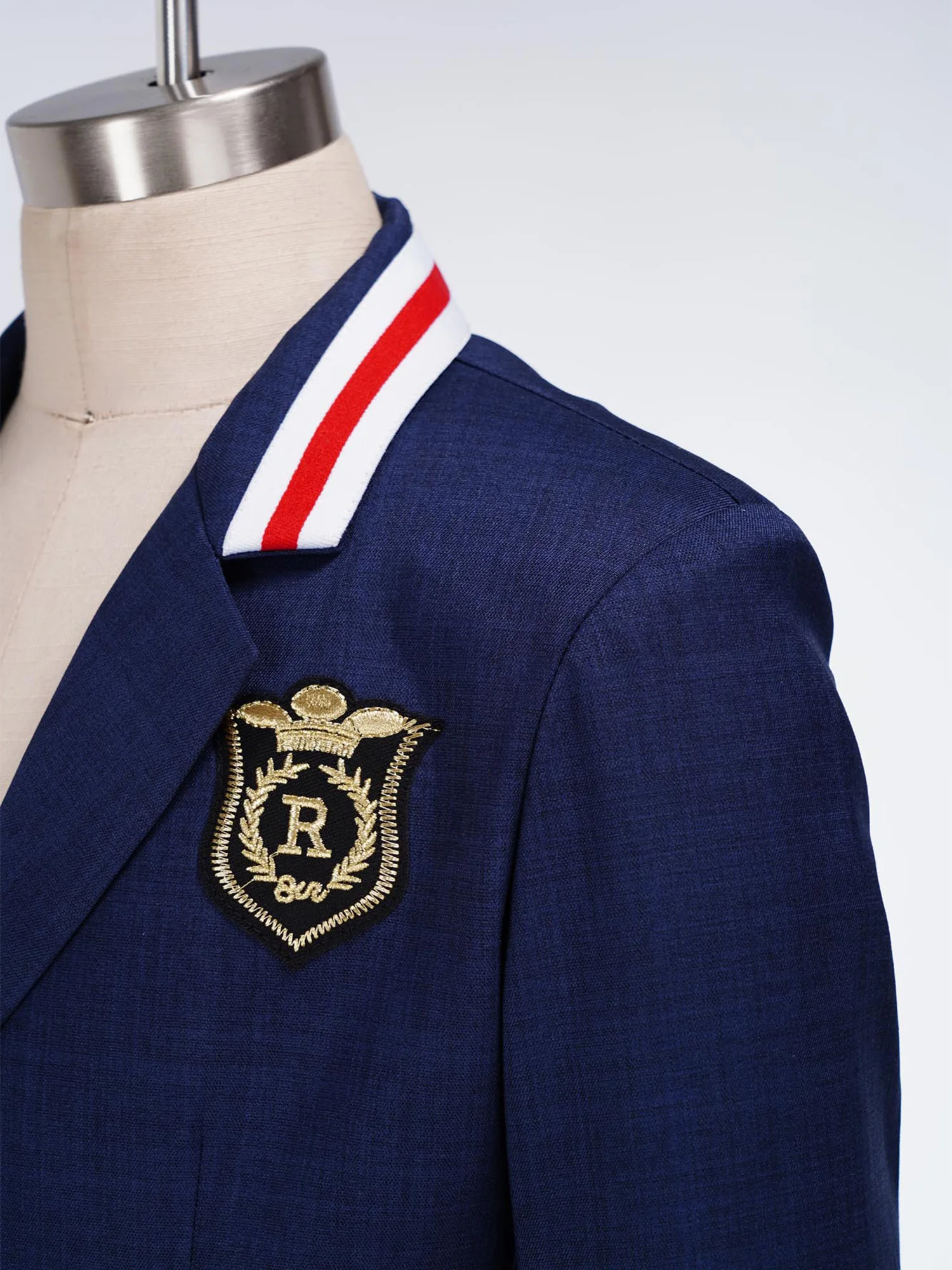 Boy's Blazers Kids Boys Girls Suits Coats School Uniform Striped Trim Lapel Long Sleeve Button Jacket Child Formal Dress Blazer