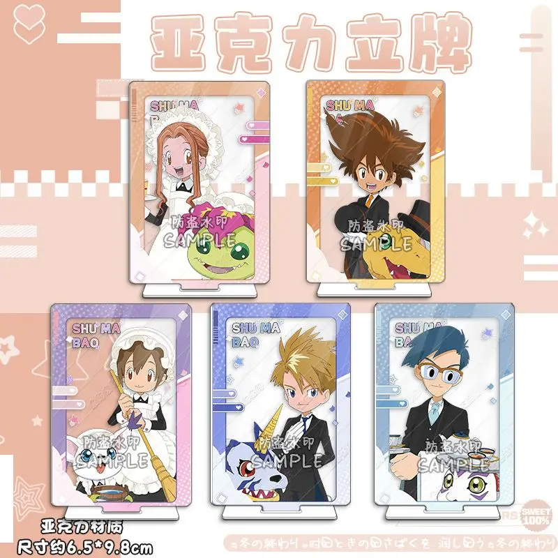 Placas de pie acrílicas Digimon Diy, Agumon Tailmon Gabumon Patamon, adorno de escritorio, colección de Anime, figuras de juguete de acción, regalos