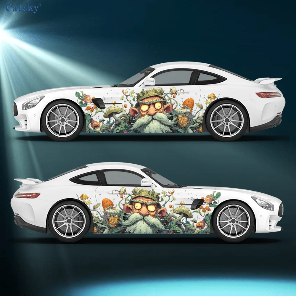 

Small mushroom old man sticker with big beard, suitable for cars and trucks, durable, fade-resistant, easy to install and remove