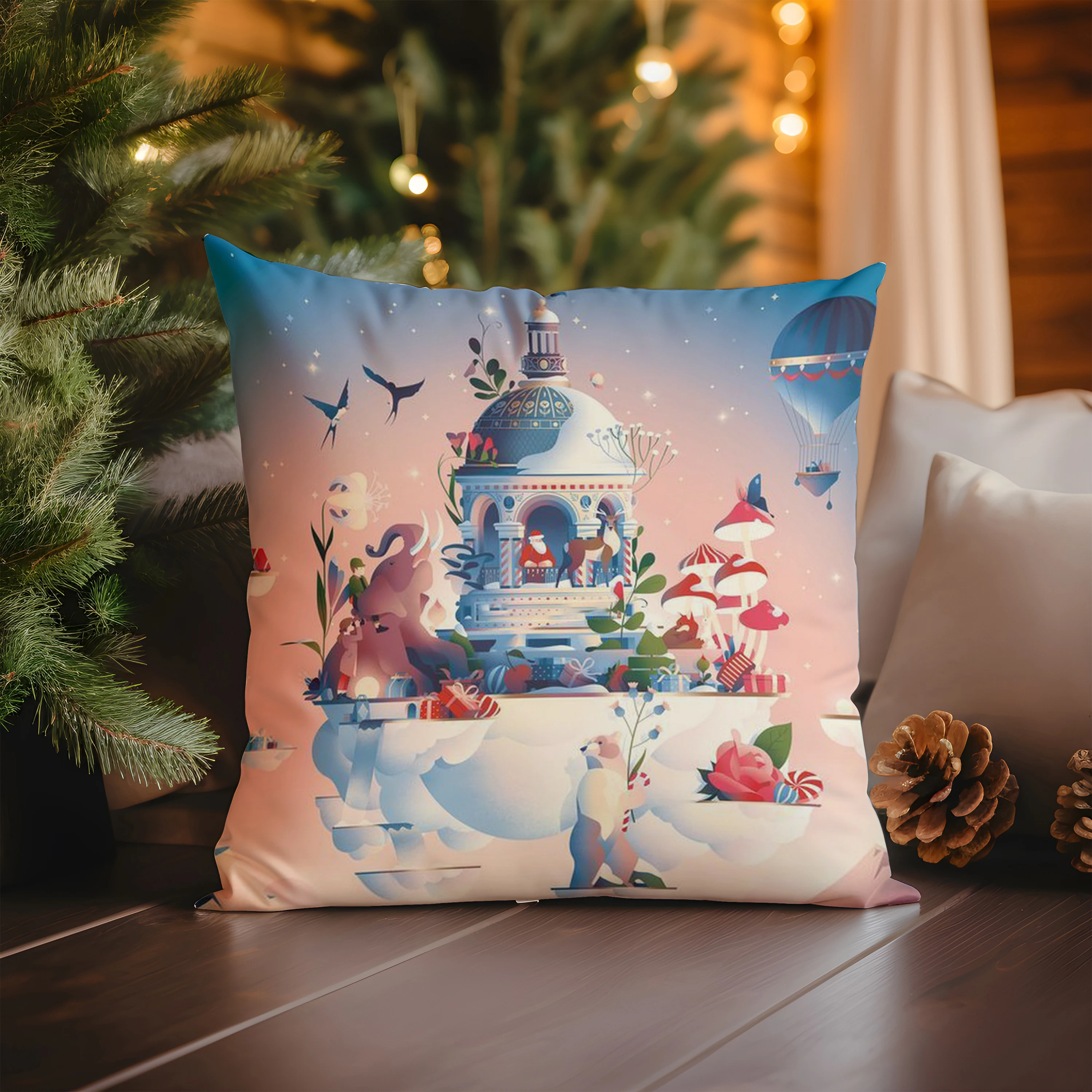 Home Decor Magical Fantasy Scene Pillow Cover for Home Pattern Cushion Cover Suitable for Sofa Bedroom Car Pillow Cover
