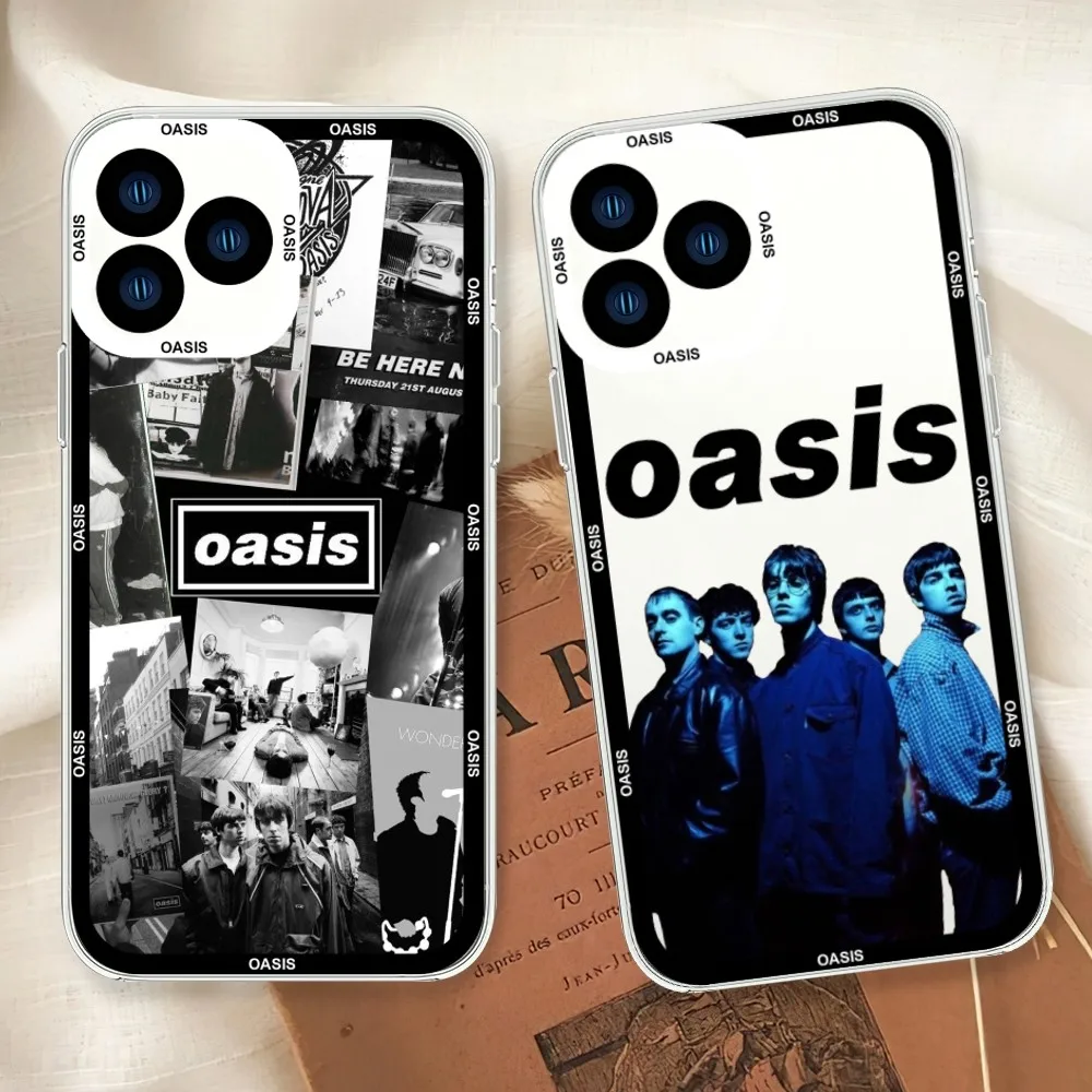 Rock Band Cool O-Oasis Phone Case For iphone 11 12 13 14 Mini Pro Max Transparent Shell