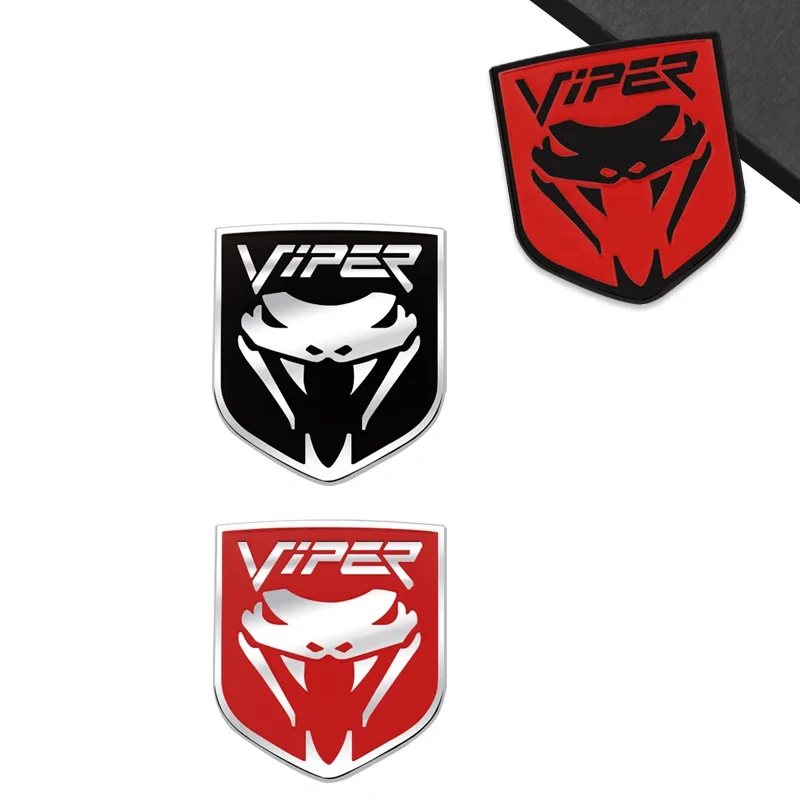 QA VIPE Emblem Car Styling 3D Sticker Metal Front Hood Grille Badge For Journey Charger Durango Avenger Dart Cobra Snake view 2