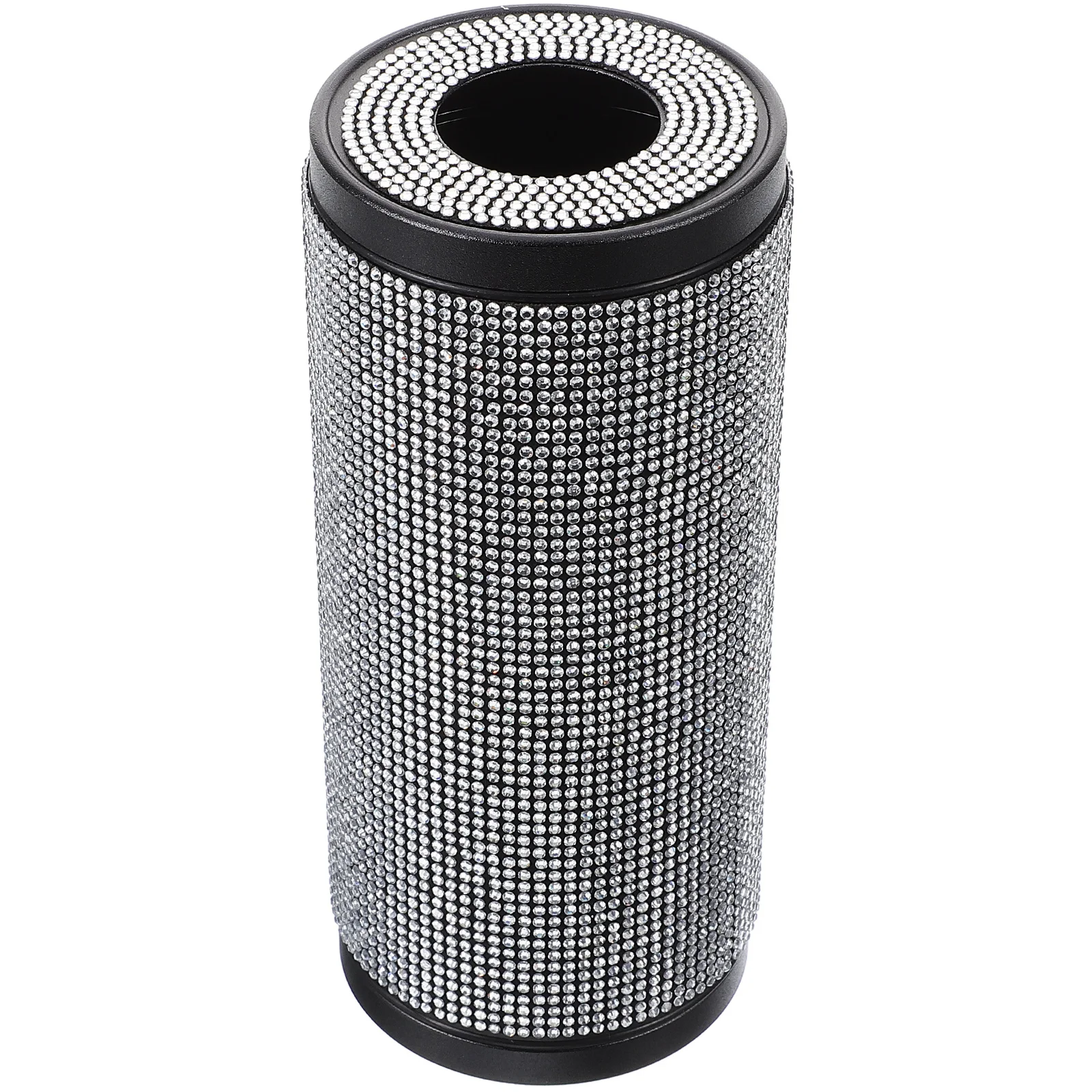 

Car Tissue Box Diamond Inlay Round Cylinder Large Capacity Plastic Organizer Holder for Car Home Office Tissue Paper Dispenser