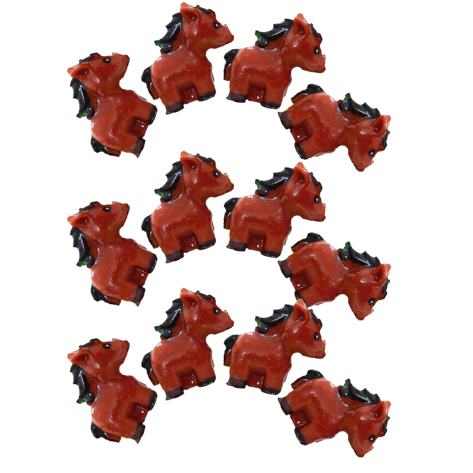 

12Pcs Mini Resin Horses Lifelike Design for Garden Ornament Sets Fairy Landscape Displays Moss Terrarium Art Crafts Horse Themed