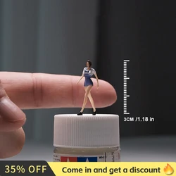 Kicarmod 1/64 Scale Model Figurine Beauty in Uniform Collectible Doll Exquisite Figure for Fans in Scale Diecast Model Car