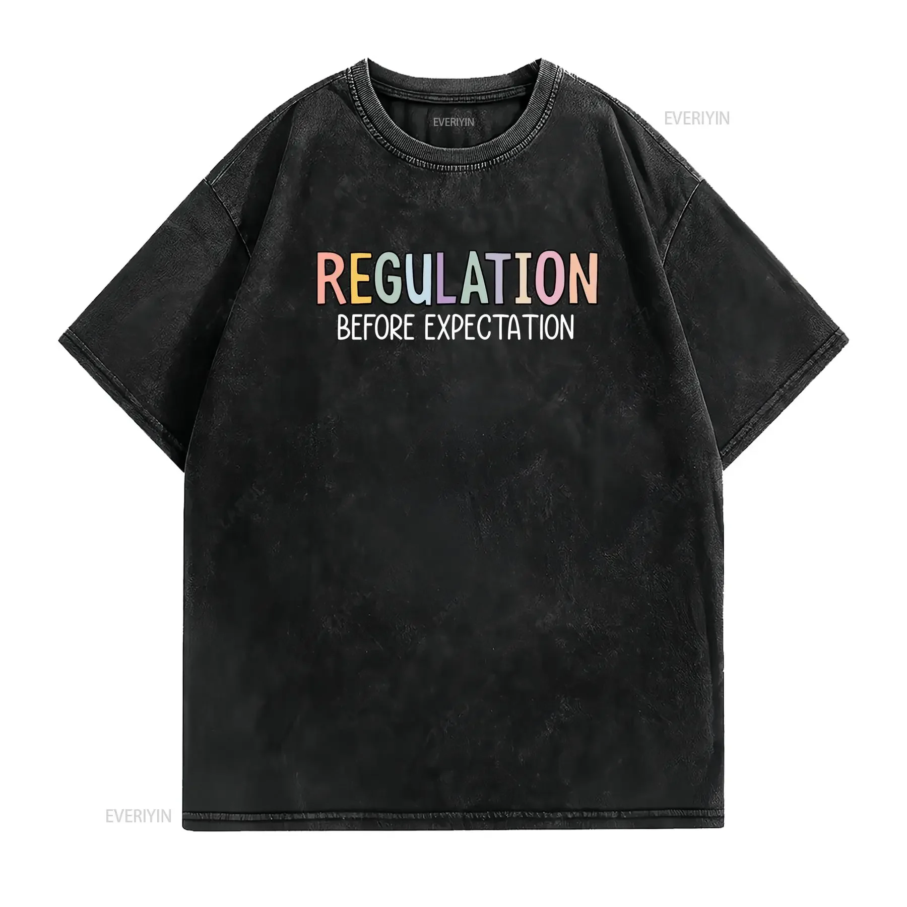 Regulation Before Expectation T Shirt Special Education Accessibility Teacher Autism Awareness Sensory vintage Washed