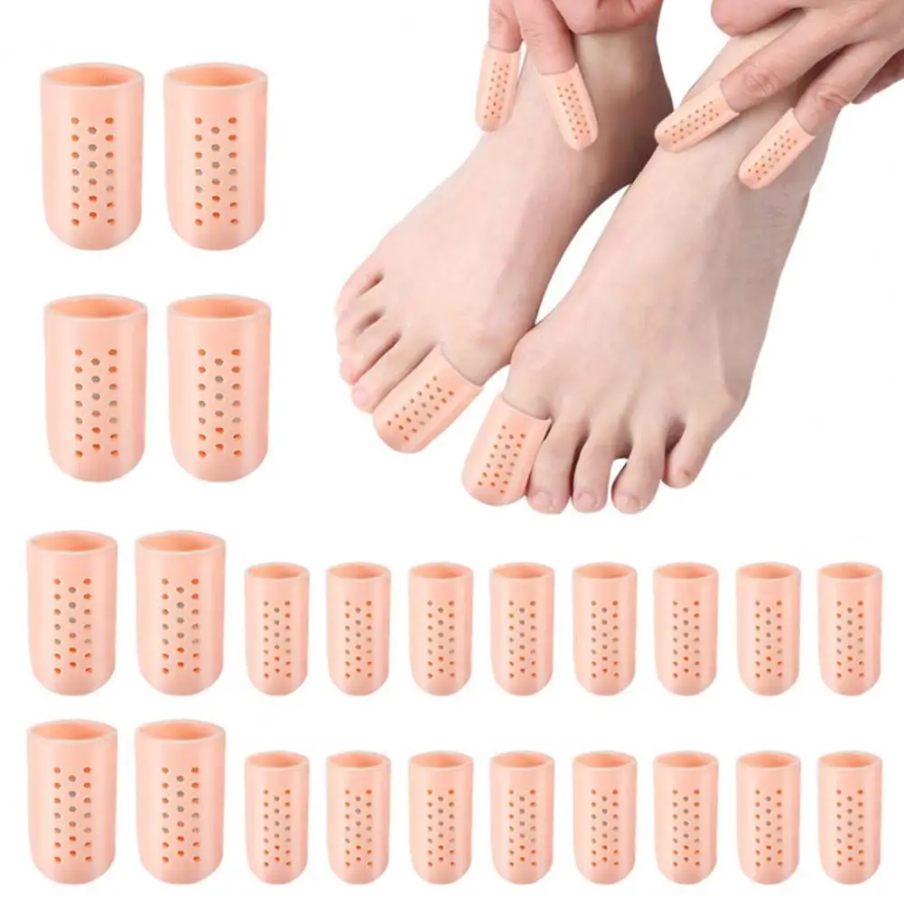 

1 Set Gel Finger Cots with Air Holes Super Soft Breathable Relieve Pain Finger Covers Toe Protectors for Women