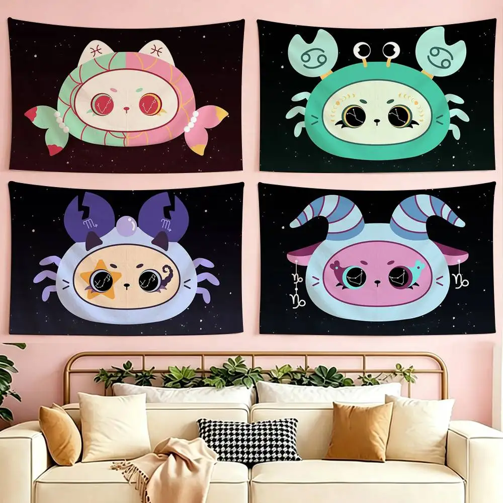 

The 12 Zodiac Signs flag Suitable For Party Club Outdoor Interior Wall Decoration Banner Fans Gift