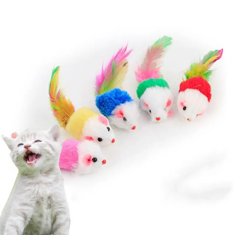 5/10/20PCS Cat Mouse Toys Rattle Mouse Cat Funny Toy Assorted Interactive Cat Toys for Indoor Kitten Cats Catch Play Mouse Toy