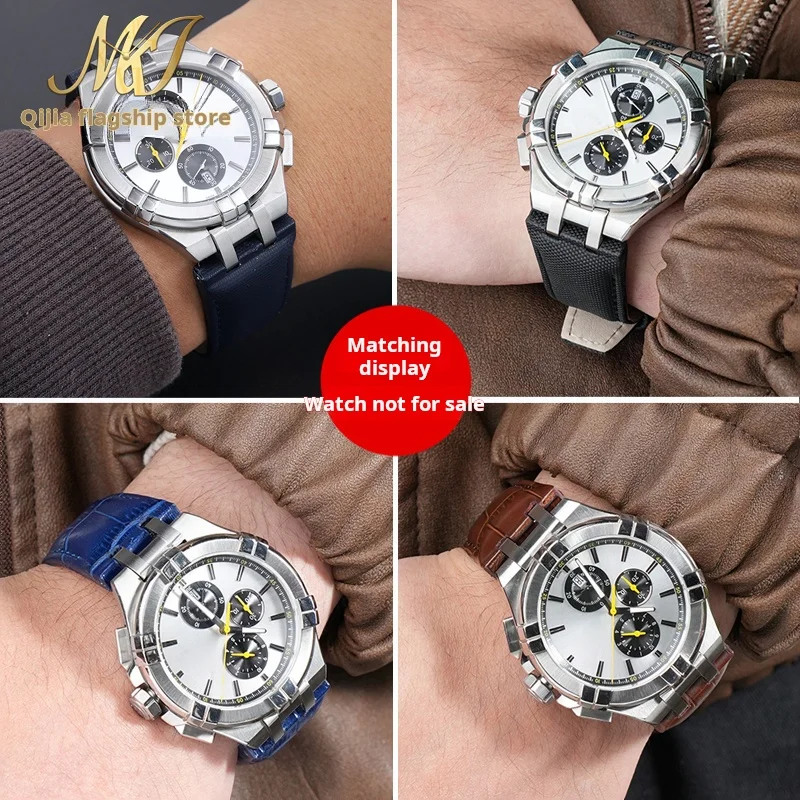 النايلون الجلود حزام الساعات ل موريس لاكروا أيكون Ai6007 AI6008 Ai6058 Ai6038 1108 1018 جلد طبيعي حزام ساعة اليد الرجال سوار #3