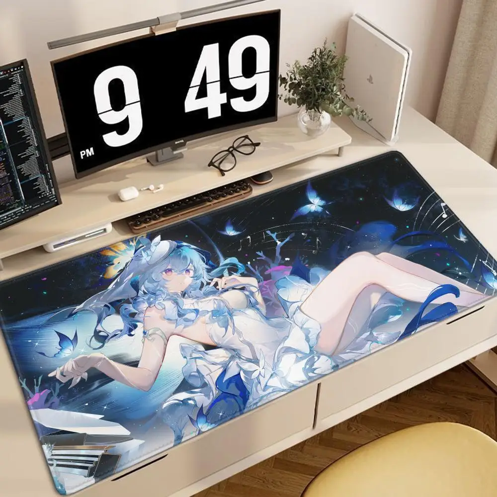 New Kawaii The Shorekeeper Mousepad Gaming Wuthering Waves Cute Anime Girl Mouse Pad 90x40 Computer Non-slip Rubber Keyboard Mat