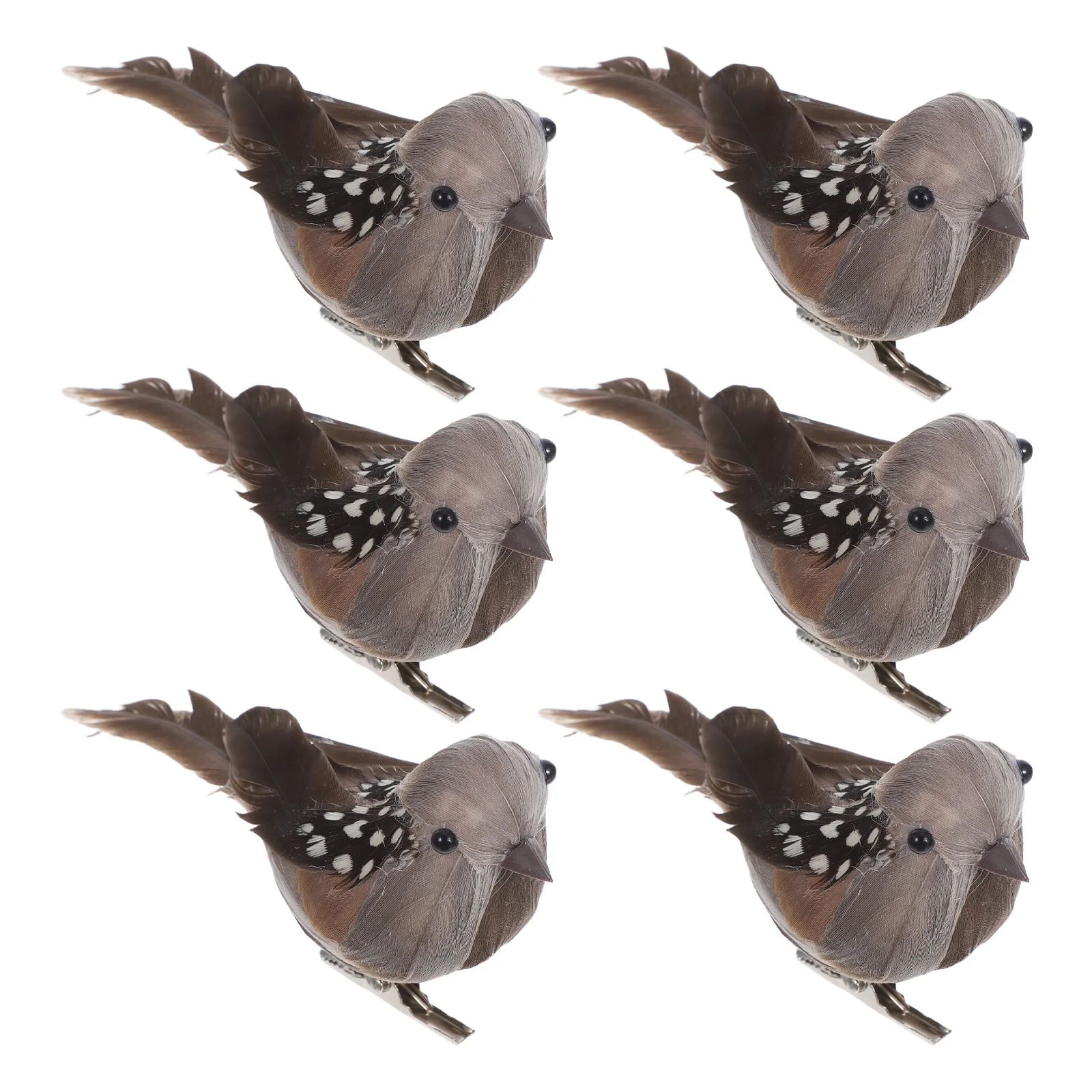 

6Pcs Simulation Birds Clip Natural Design Decorative Props for Trees Shelves Artificial Bird with Clip Bird Decor for Shelf
