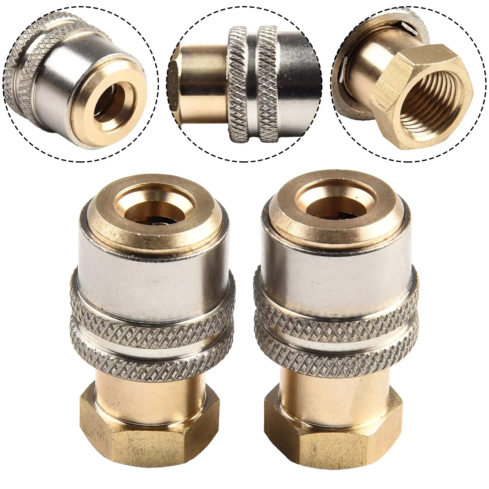 1/2Pcs Lock On Air-Chuck Car Inflatable Connector 1/4NPT Closed Flow Brass Tire Air-Chuck For Inflator Car Accessories