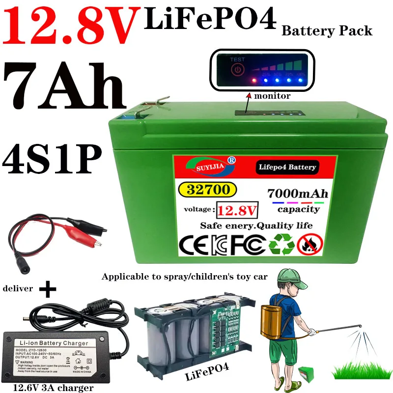 

Батарея Lifepo4 pour bateaux électriques et Sogations sans interruption 4S1P 12,8 В, 7000 мАч, 32700, 4S, 40A, BMS BH, neuf