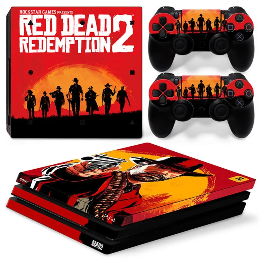 Red dead redemption 2  game accessories GAME PS4 PRO Skin Sticker Decal Cover for ps4 Pro Console and 2 Controllers PS4 pro Skin