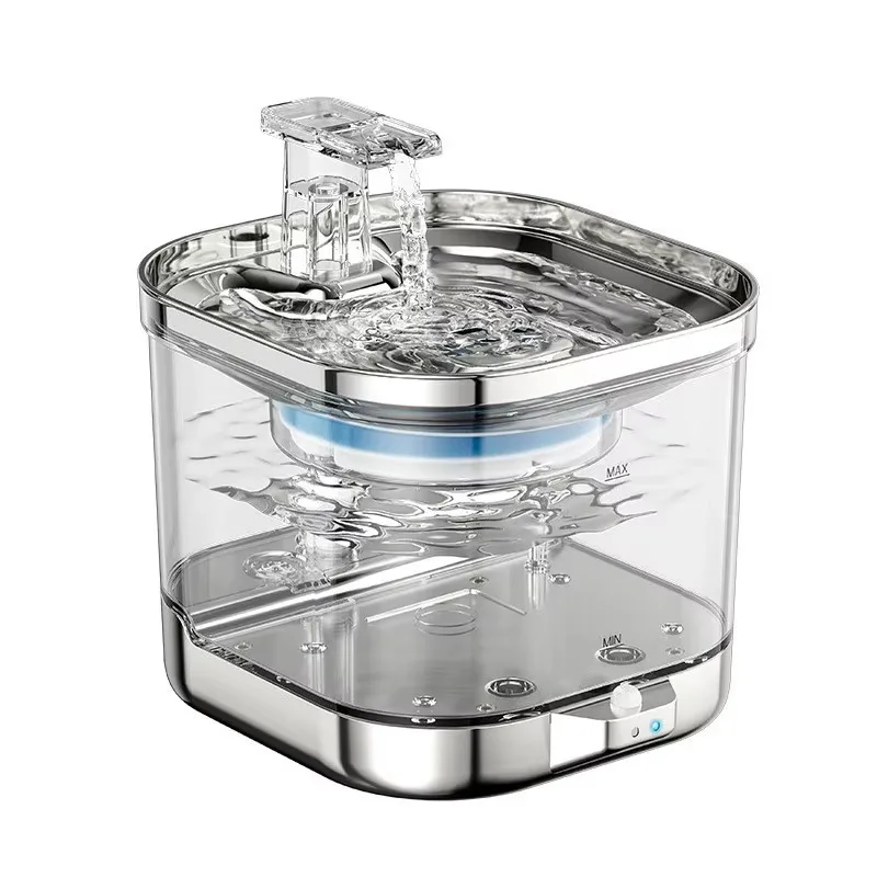 

Automatic Pet Drinking Fountain Stainless Steel Wireless Charging Cat Water Dispenser Portable Non-Electric Battery
