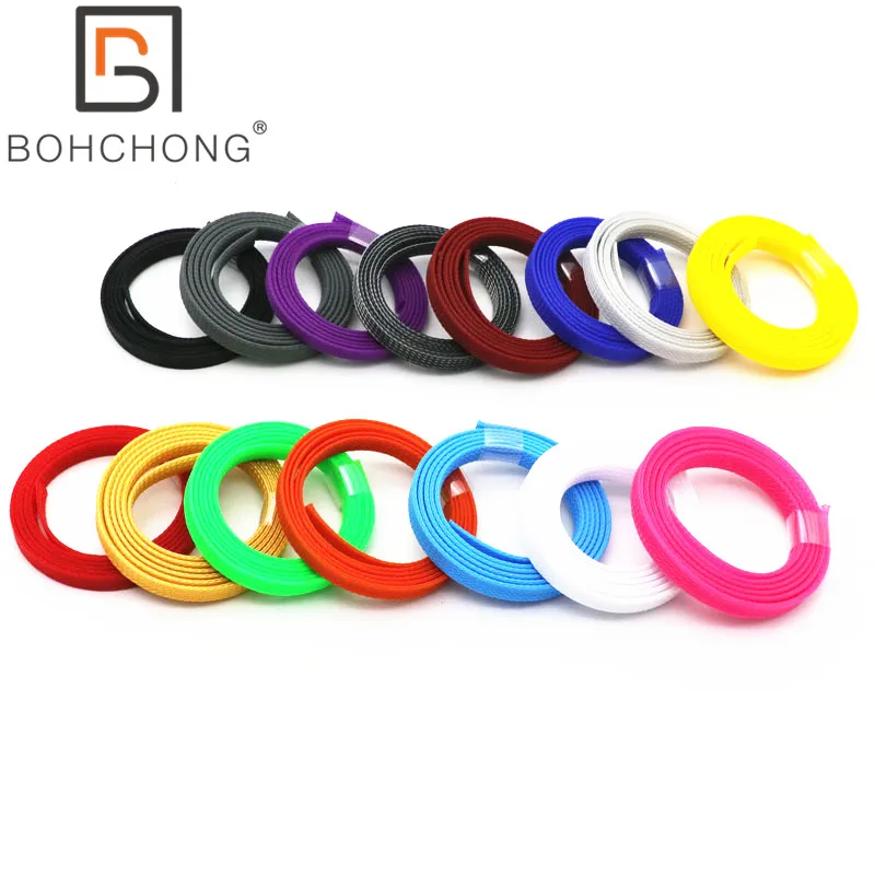 

100M Lot 8mm Tight PET Braided Sleeve Protection Expandable Mesh Wire Expand Sleeving More Than 30 Colors