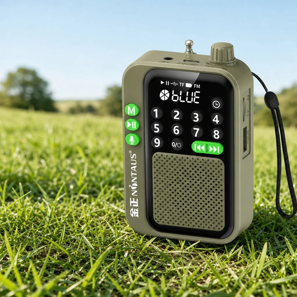 

Mini Pocket FM Radio Bluetooth Speaker High Sensitivity Digital Receiver LED Display Recording Sleep Timer
