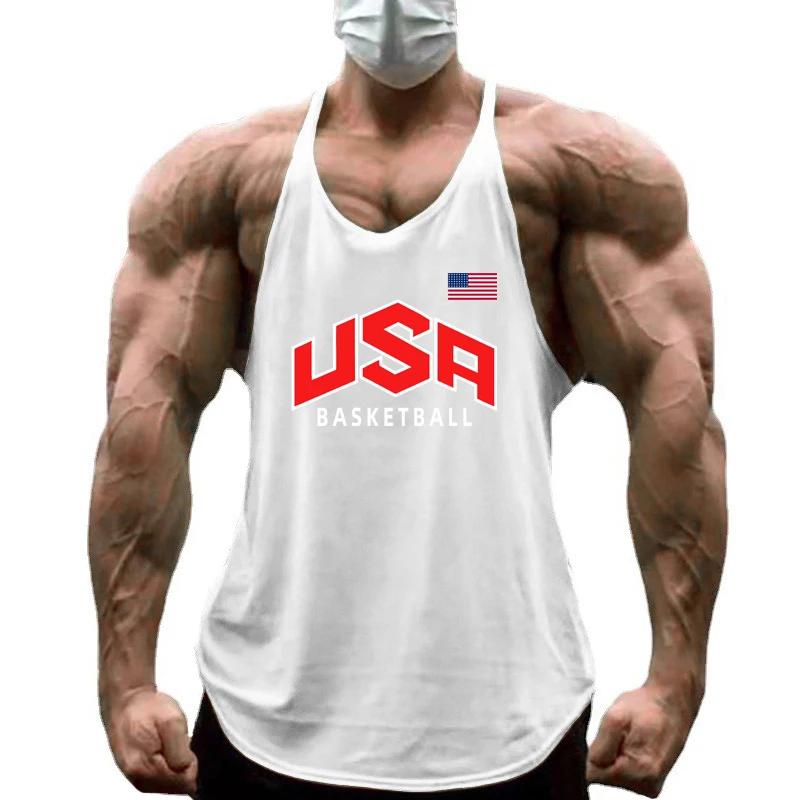 Brand Clothing Mens Sport Sleeveless Stringer Gym Bodybuilding Fitness Workout Muscle Shirt Cotton Breathable Y-back Tank Tops