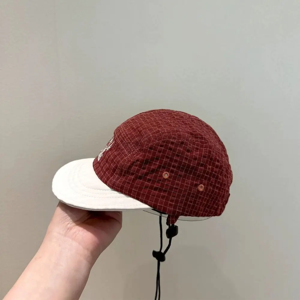 

Quick-drying Quick Dry Baseball Hat Letter Embroidered Vintage Plaid Children Baseball Cap Thin Casual Duck Tongue Hat