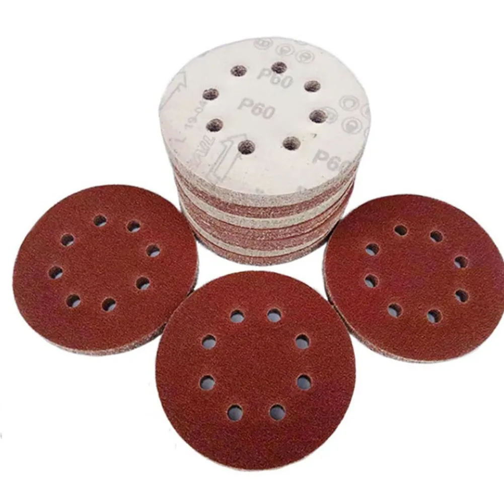 20pcs 5Inch 125mm Round Sandpaper 8-Hole Sanding Discs Hook And Loop Grit 40-2000 Orbital Sander Pad For Polishing Wood Metal