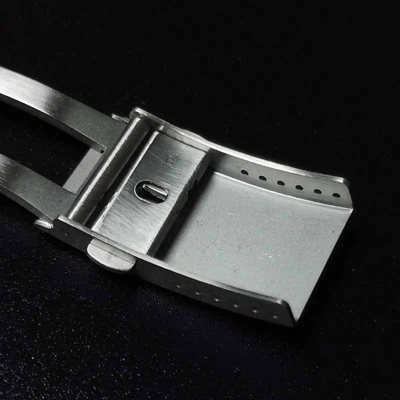 16mm 18mm 20mm 22mm Stainless Steel Folding Buckle 6 Holes Extended Double Push Butterfly Clasp Watch Band Brushed Buckle