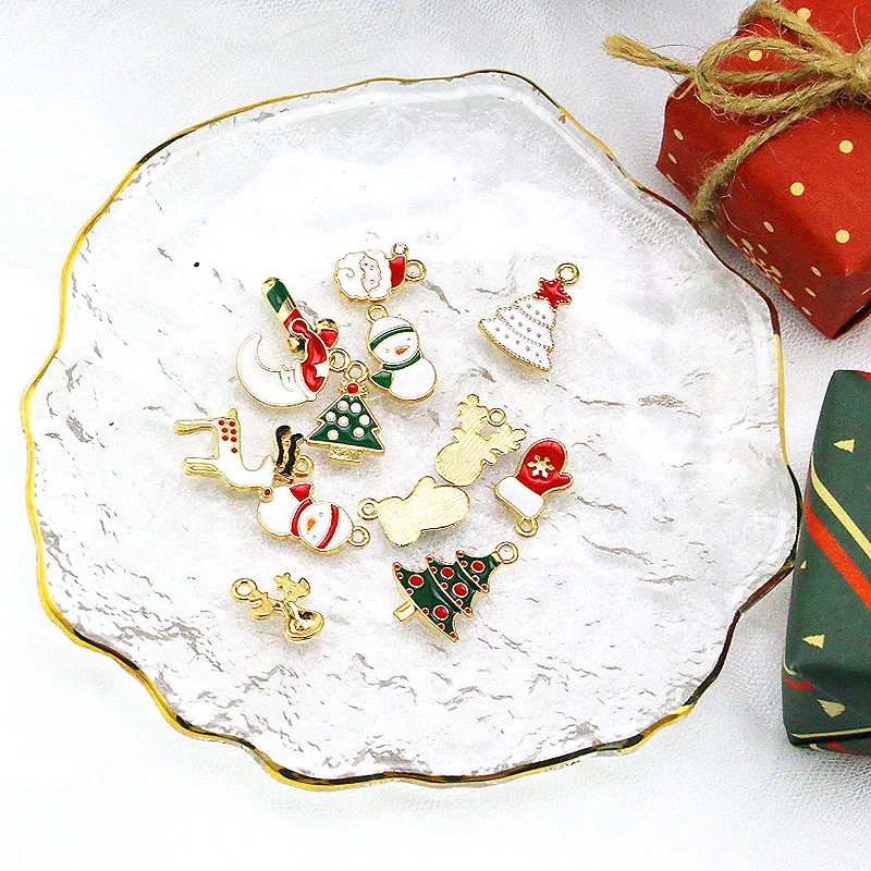 

(20pcs/pack)Mixed pendant Christmas mini decoration semi-finished crafts Christmas tree New Year's outfit