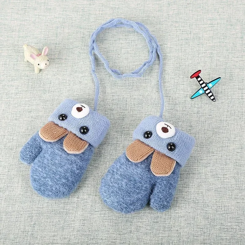 Neue Nette Cartoon Jungen Mädchen Handschuhe Winter Dicke Warme Gestrickte Fäustlinge für Neugeborene Kinder 0-3Y Kinder Handschuhe Weihnachten Geschenk