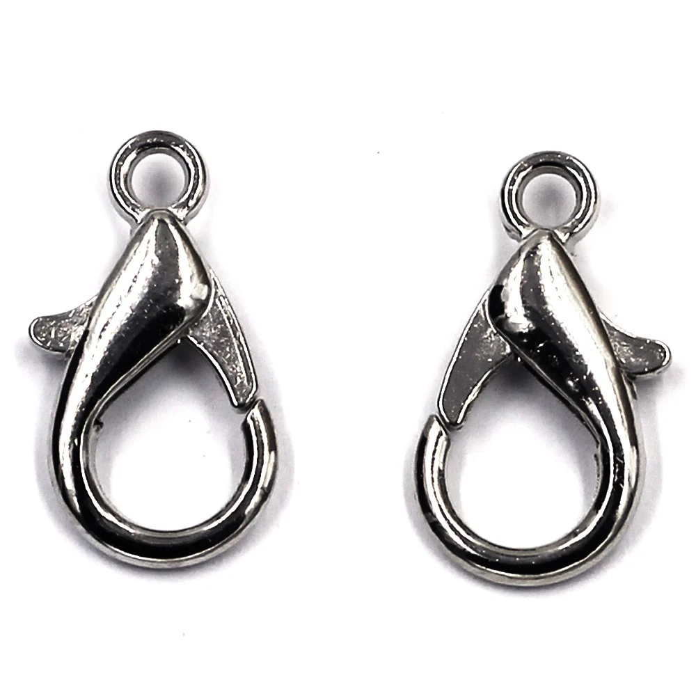 

20Pcs Silver Tone Loster Clasps Alloy Fit For Keyrings Bracelets Jewelry DIY Findings 21x12mm
