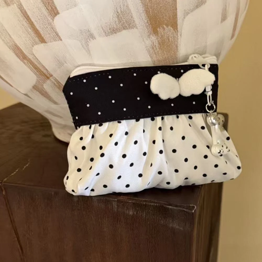 Kawaii Münzbörse Koreanische Polka-Dot-Aufbewahrungstasche Niedliche 3D-Flügel-Mini-Kartenhülle Tragbare Münzbörse Schlüsseltasche Kopfhörertasche Geschenk – Detail 7