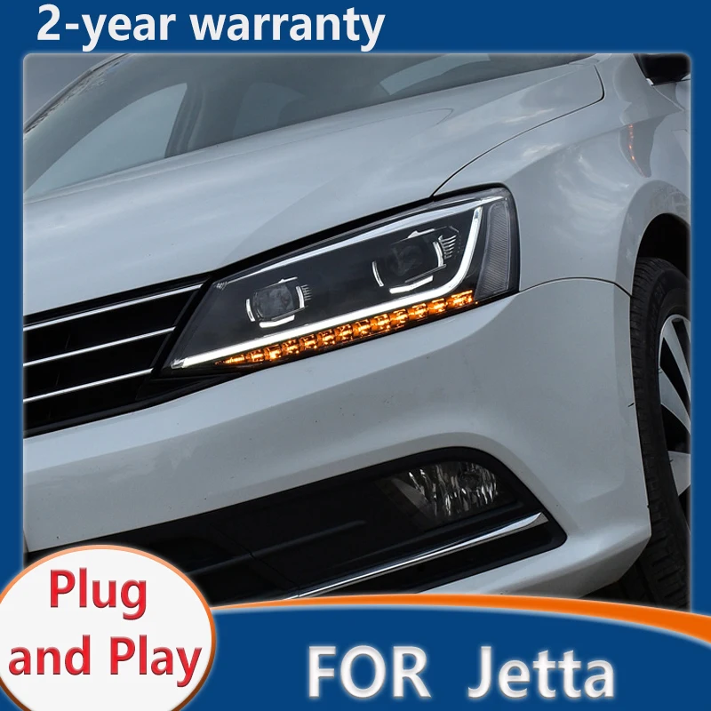 

For VW Jetta LED Headlight 2012-2018 LED headlights Daytime Running Light LED DRL Bi-Xenon HID Head Lamp