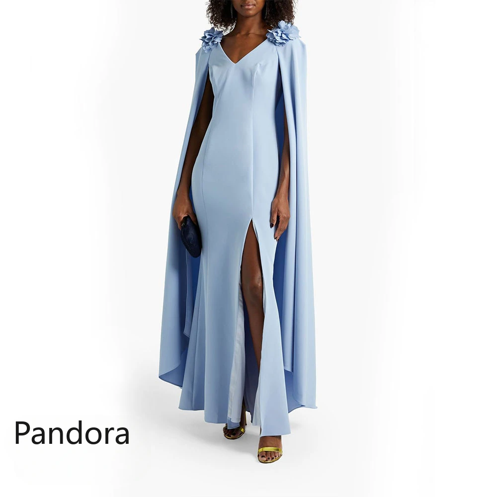 

Pandora V-Neck Prom Dress Shawl Sleeves Evening Dress With Ankle Length Summer Women Wedding Party Formal Gowns Arabia