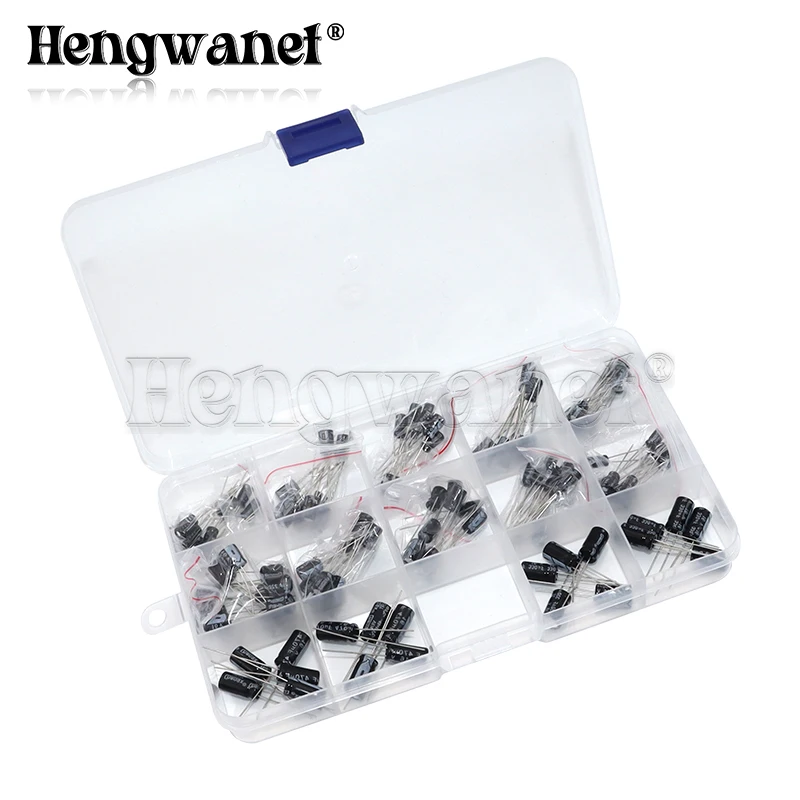 120pcs 12 Values Electrolytic Capacitor 16V 25V 50V Aluminum Electrolytic Capacitor Kit 1uF-470uF DIP Electrolyte Capacitors
